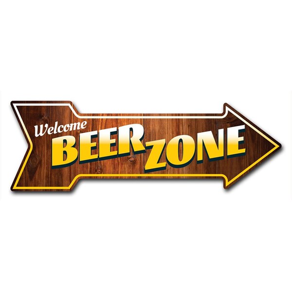 Beer Zone Arrow Decal Funny Home Decor 24in Wide